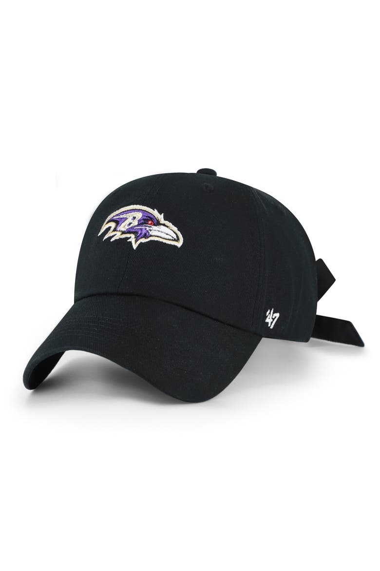 Women's '47 Black Baltimore Ravens  Bow Back Clean Up Adjustable Hat, Main, color, Black