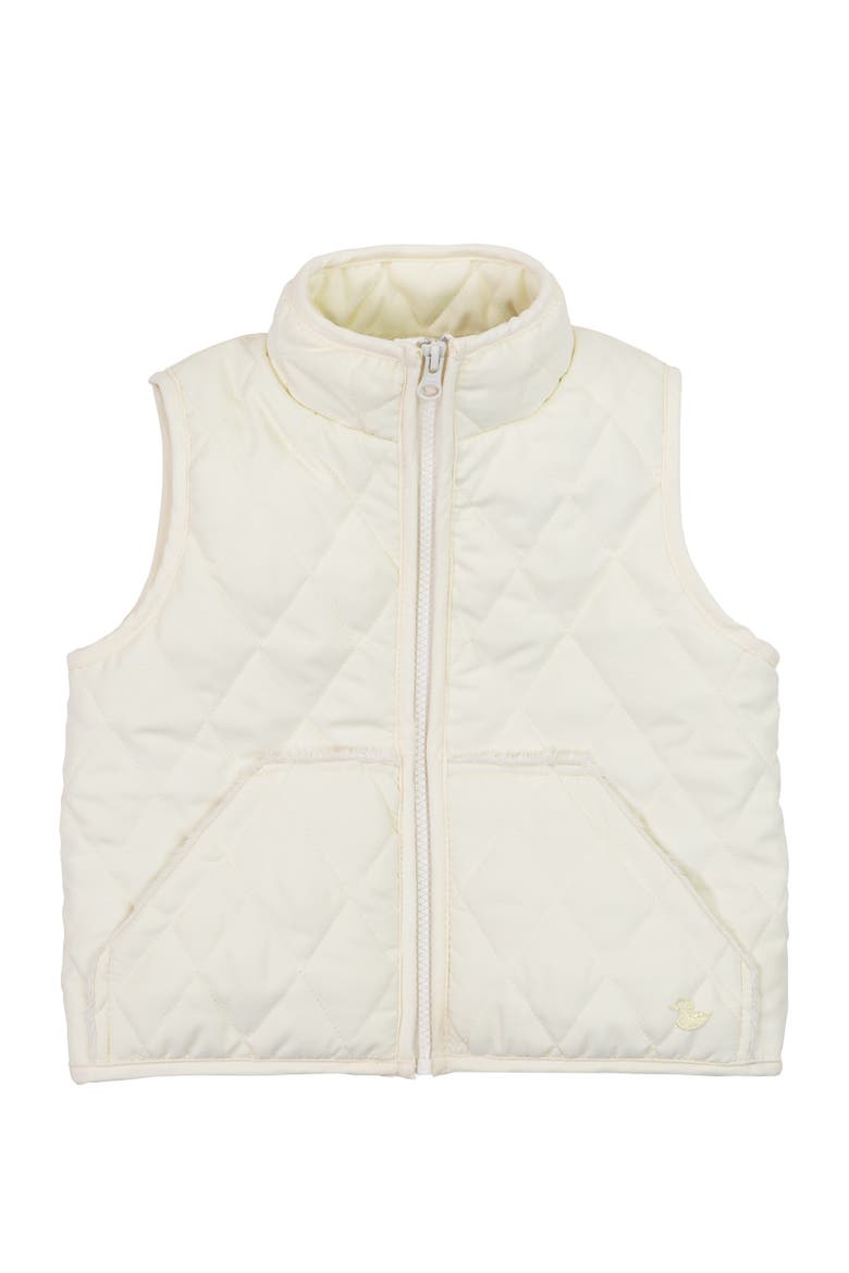 Faux Fur Lined Zip Front Quilted Barn Vest, Main, color, Vanilla
