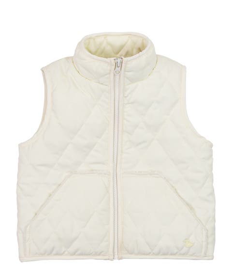 Faux Fur Lined Zip Front Quilted Barn Vest