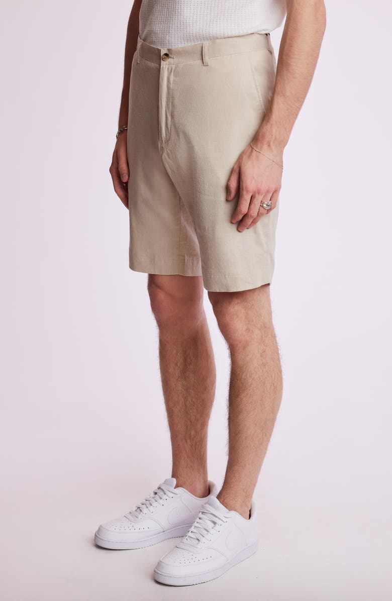 PAISLEY & GRAY Felix Slim Fit Shorts, Main, color, Tan Linen