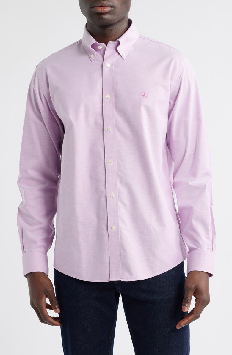 Brooks Brothers Non-Iron Regular Fit Stretch Cotton Button-Down Oxford Shirt, Main, color, Bodacious