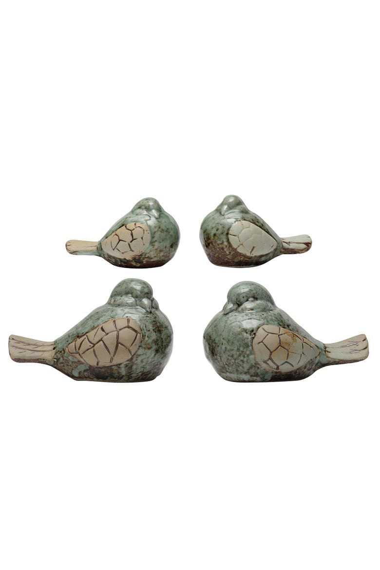 Stoneware Bird Figurine, Main, color, Green