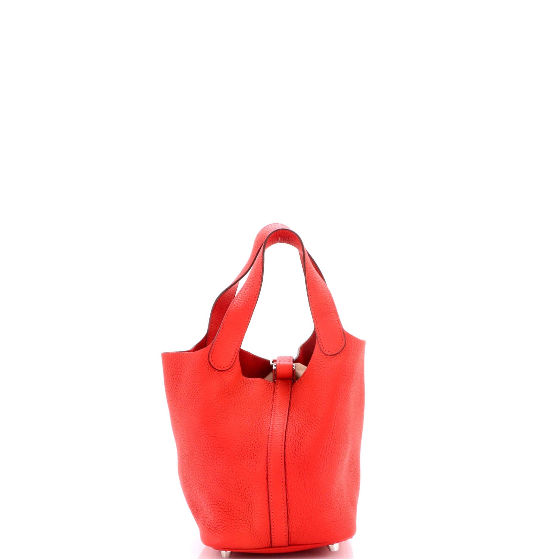 Pre-Owned Hermes Picotin Lock Bag Clemence PM, Alternate, color, Rouge Tomate