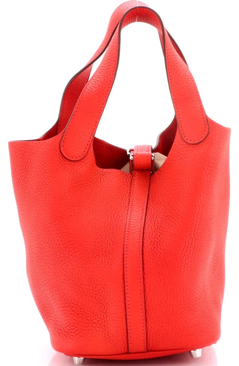 Pre-Owned Hermes Picotin Lock Bag Clemence PM, Alternate, color, Rouge Tomate