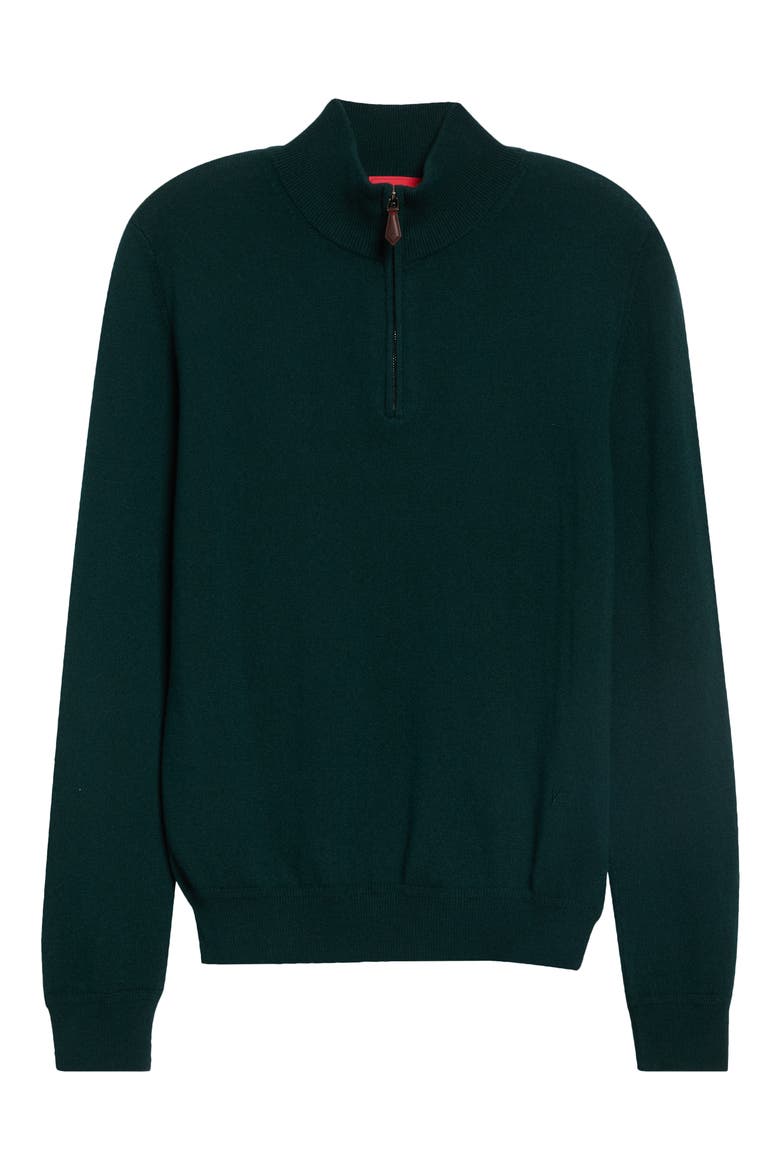 Army Unito Cashmere Quarter Zip Sweater, Main, color, DARK GREEN1