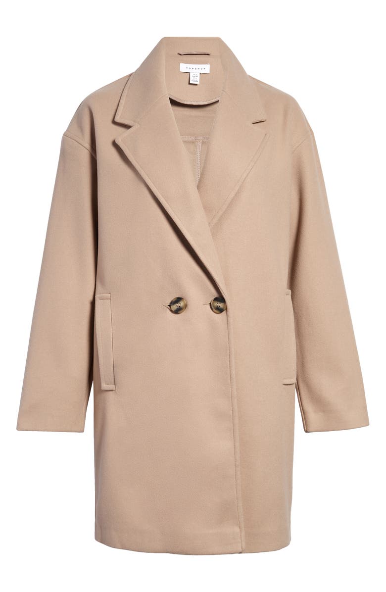 Topshop Riley Double Breasted Coat, Alternate, color,
