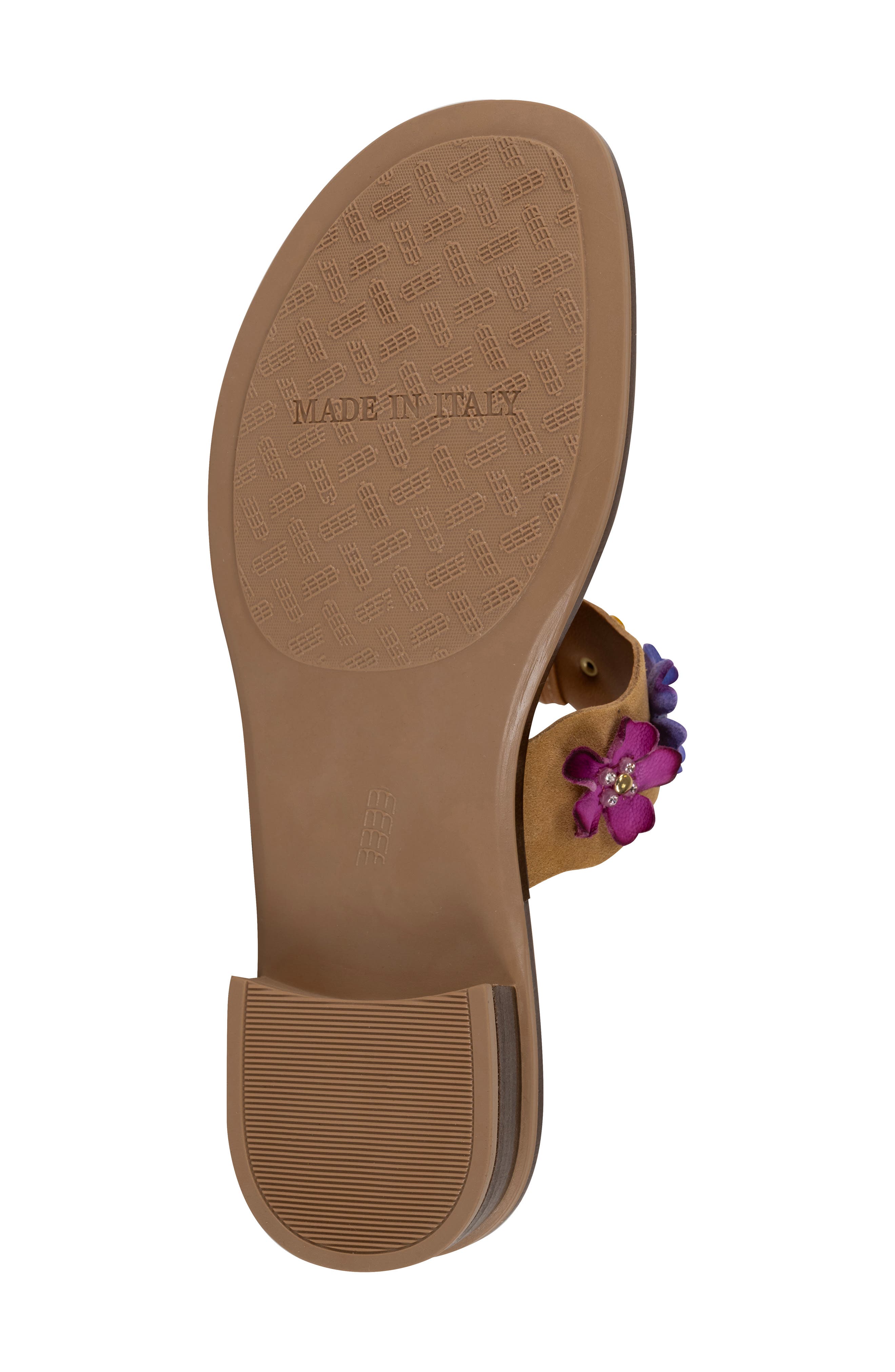 ITALIAN SHOEMAKERS Adara Floral Flip Flop, Alternate, color, Bright Brown Multi