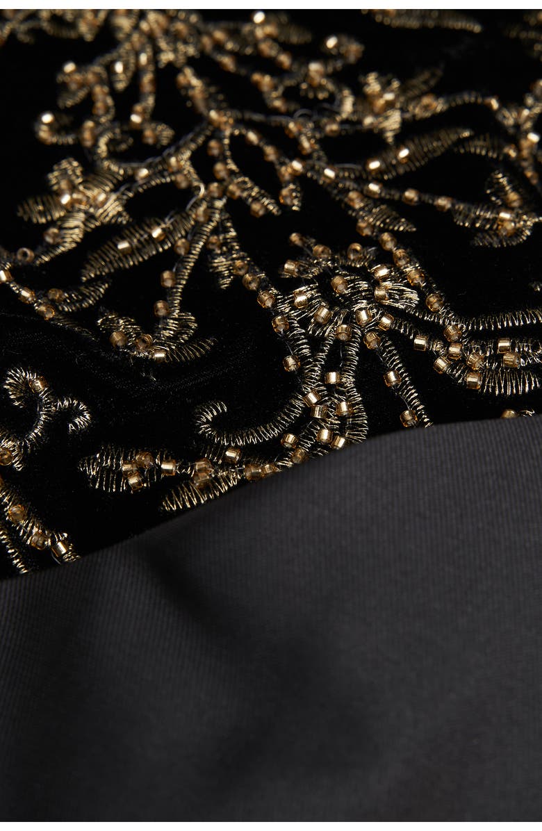 Theia Winona Beaded Tapestry Strapless Column Gown, Alternate, color, 