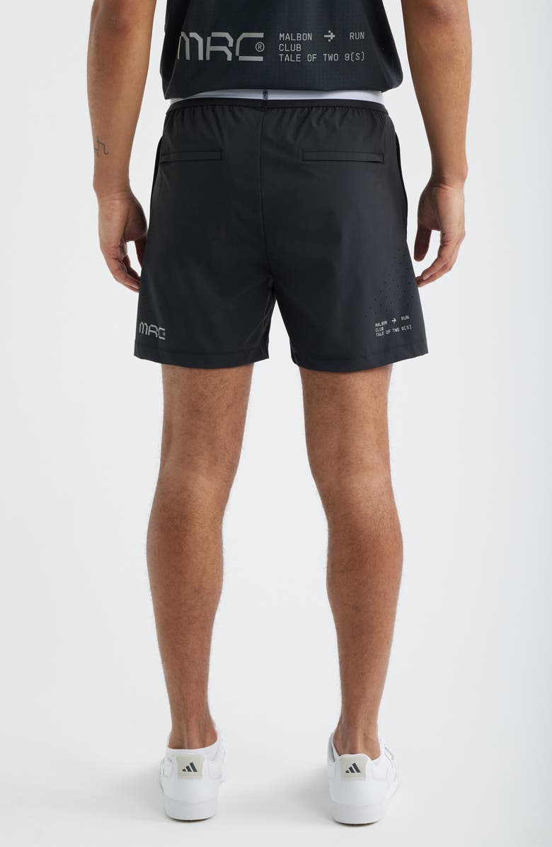 Malbon Golf MRC Tech Water Repellent Running Shorts, Alternate, color, Jet Black