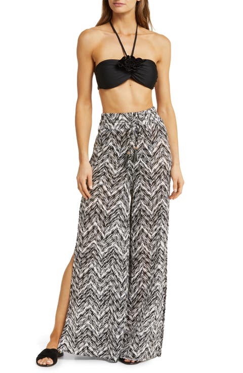Taytum Open Stitch Wide Leg Cover-Up Pants
