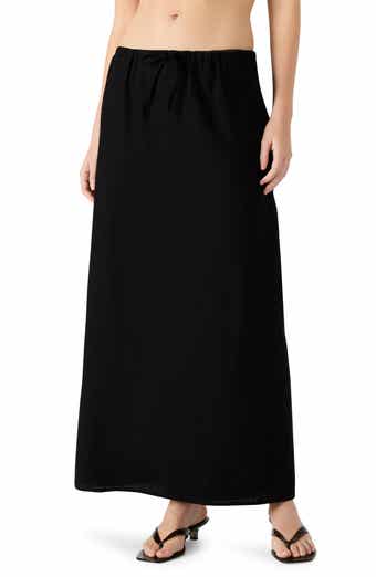 Steve Madden Cadi Linen Drawstring Waist Maxi Skirt