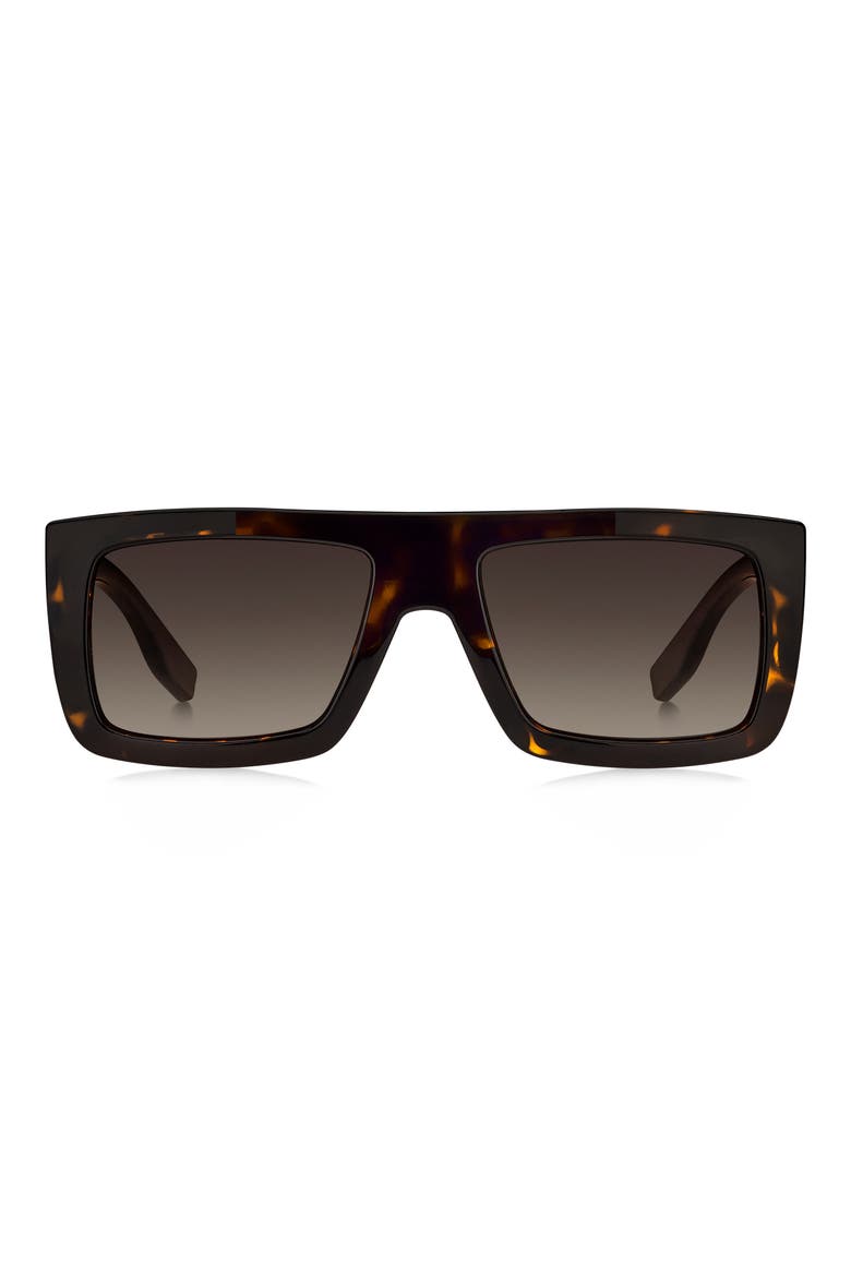 53mm Gradient Rectangular Sunglasses, Main, color, HAVANA/ BROWN SF