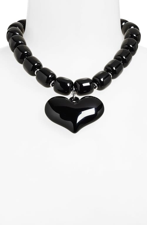 JULIETTA JULIETTA AMORE BEADED HEART PENDANT NECKLACE