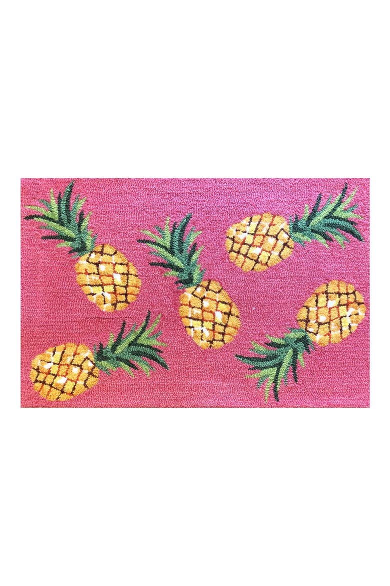 Pineapple Toss Doormat, Main, color, CORAL MULTI