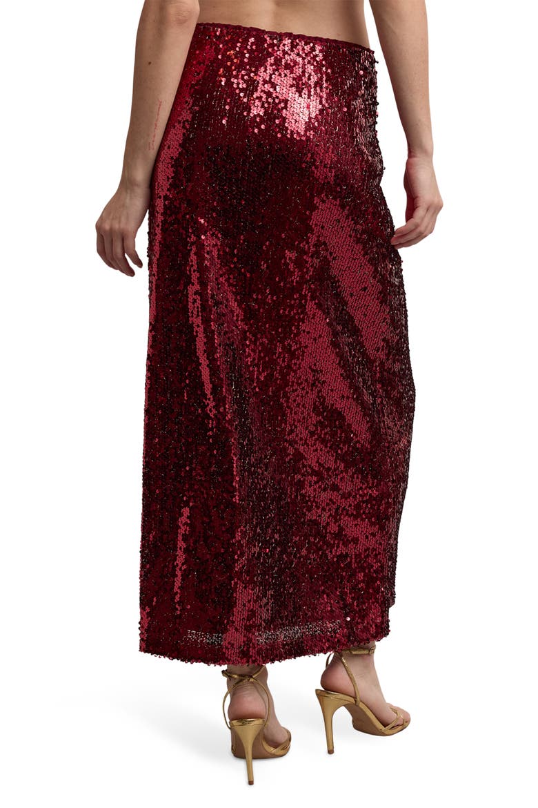 Sequin Maxi Skirt, Alternate, color, RED WINE
