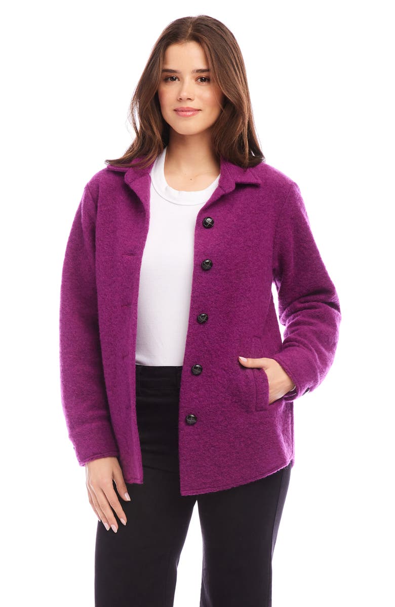 Karen Kane Brushed Wool Blend Shirt Jacket, Alternate, color,
