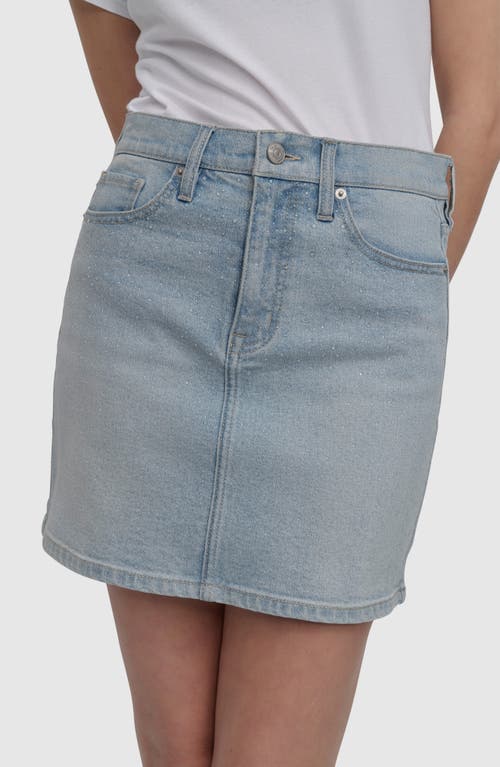 Dkny Jeans Embellished High Waist Denim Miniskirt