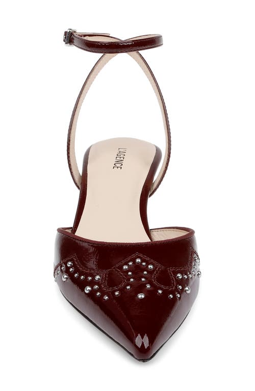 L Agence L'agence Liana Ankle Strap Pointed Toe Pump In Burgundy