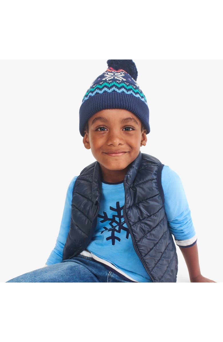 Primary Kids Long Sleeve Snowflake Tee, Alternate, color, Cornflower