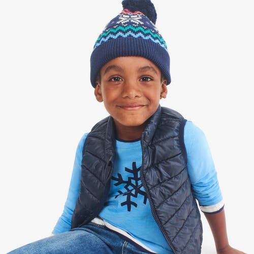 Primary Kids Long Sleeve Snowflake Tee In Blue
