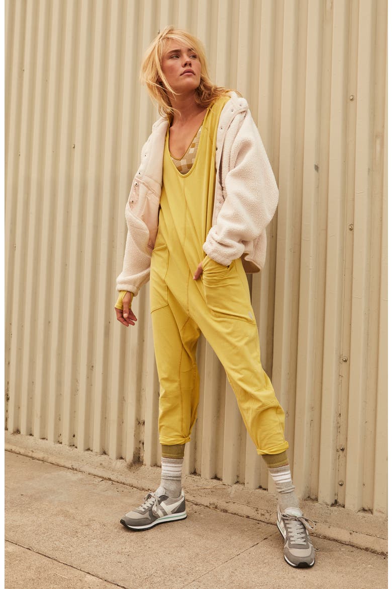 FP Movement Hot Shot Long Sleeve Stretch Cotton Jumpsuit, Alternate, color, SULFUR SPRING