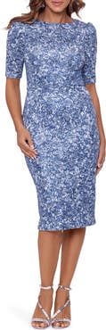Xscape Evenings Sequin Embroidered Body-Con Cocktail Dress