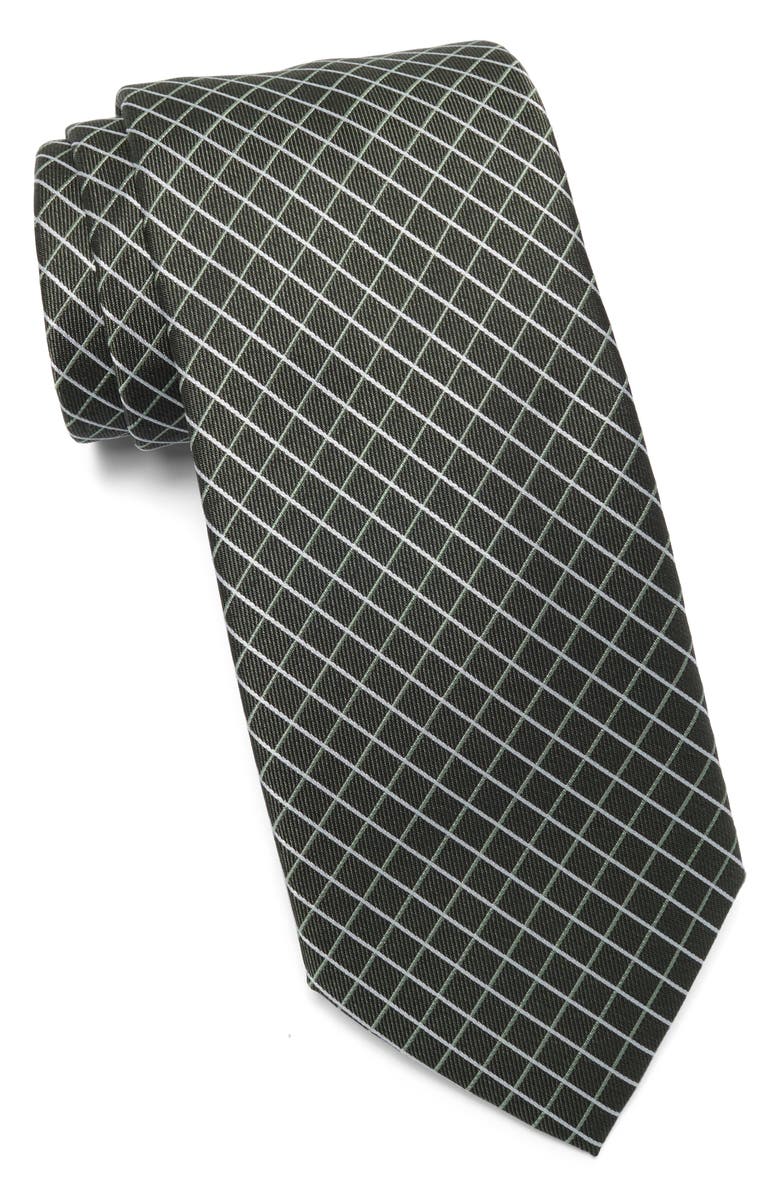 Michael Kors Ramona Grid Print Tie, Main, color, Hunter