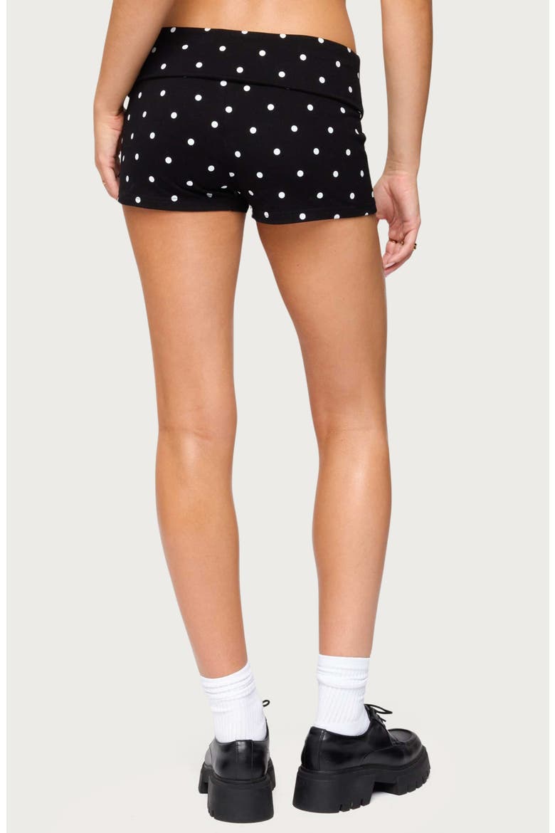 Chelsie Polka Dot Foldover Shorts, Alternate, color, BLACK-AND-WHITE