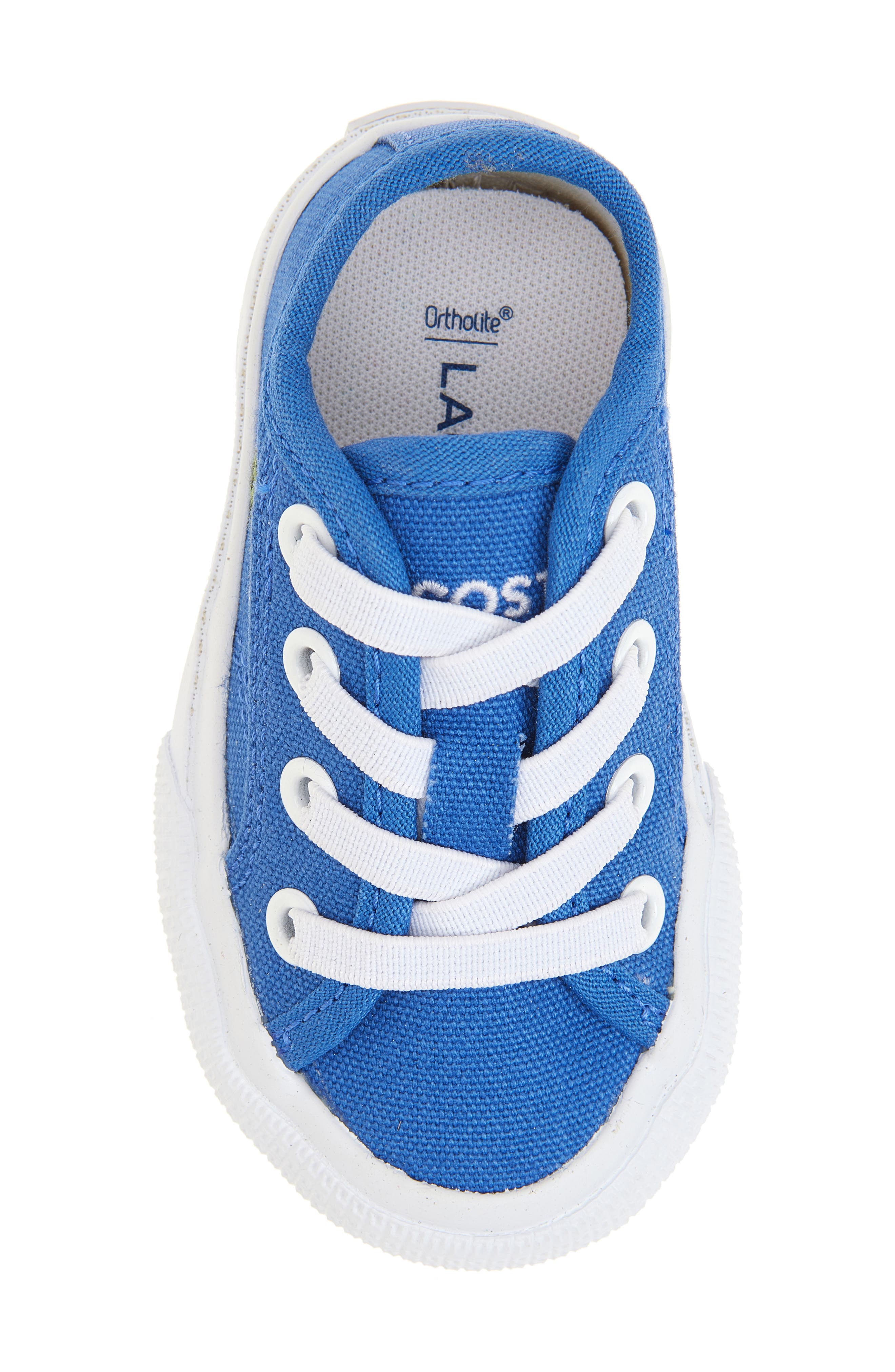 Lacoste Kids' Backcourt Sneaker, Alternate, color, Blue/ White
