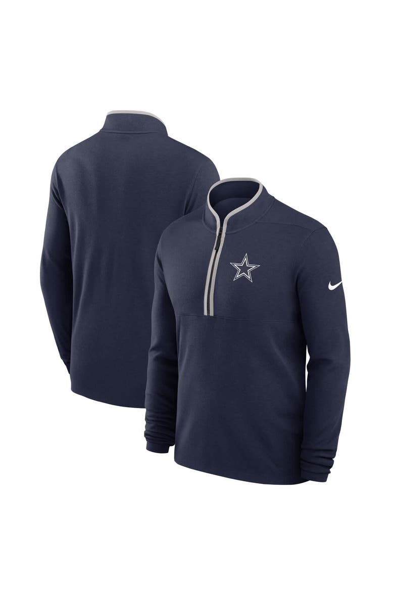 Men's Nike Navy Dallas Cowboys Lightweight Victory Dri-FIT Half-Zip Pullover, Main, color, Navy