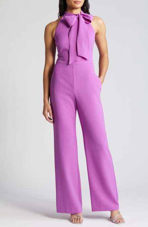 Bow Sleeeveless Crepe Jumpsuit