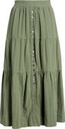 Marine Layer Lana Tiered Cotton Maxi Skirt