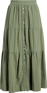 Marine Layer Lana Tiered Cotton Maxi Skirt