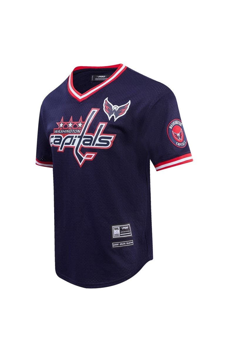 PRO STANDARD Men's Pro Standard  Navy Washington Capitals Classic Mesh V-Neck T-Shirt, Alternate, color, 