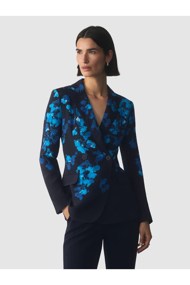 Knighton Silk Long Sleeve Blazer, Main, color, Navy