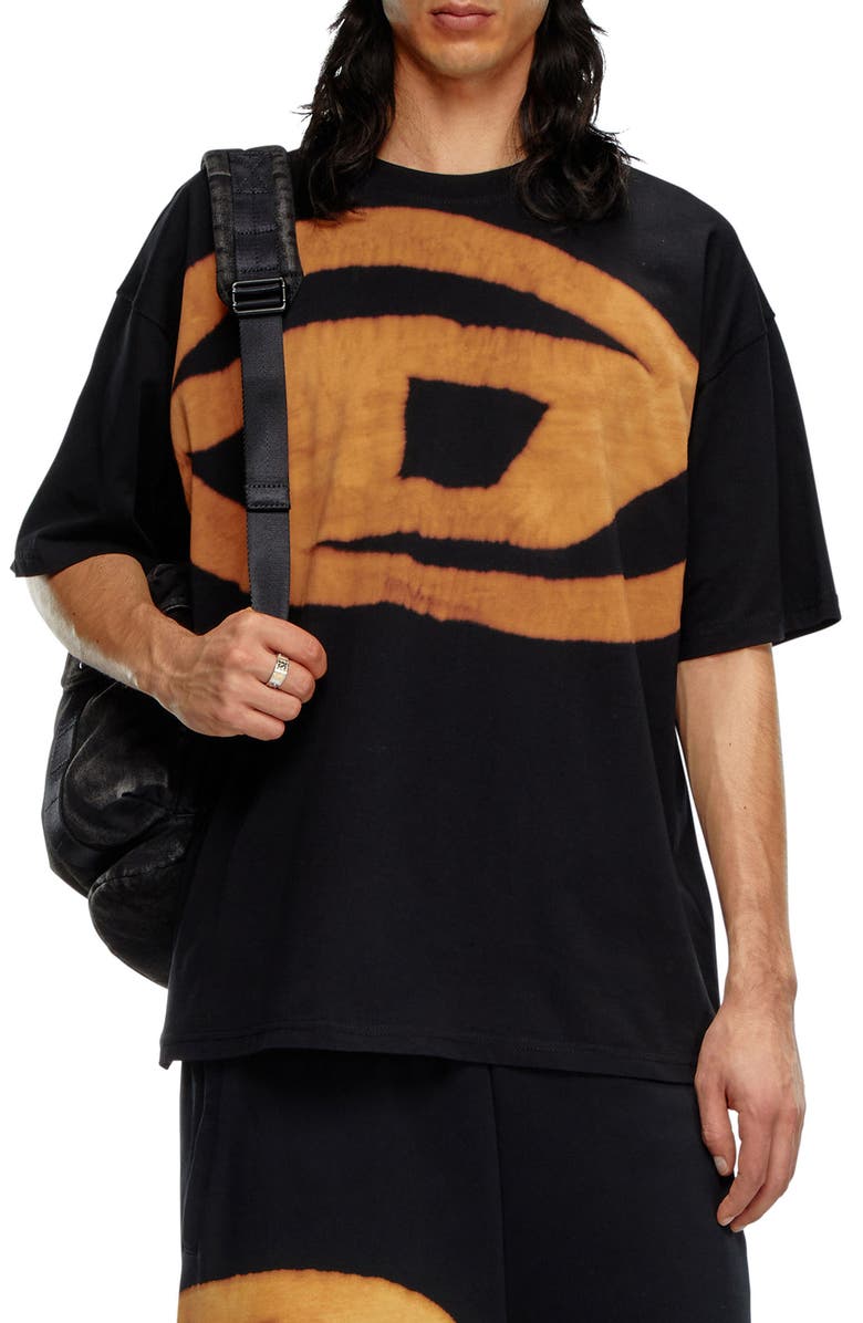 DIESEL<sup>®</sup> T-Boxt-Bleach Cotton T-Shirt, Main, color, Deep/ Black