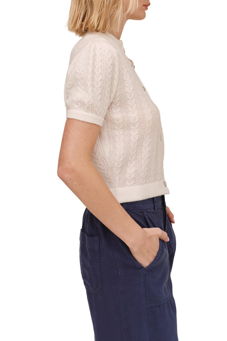 Short Sleeve Cardigan, Alternate, color, IVORY