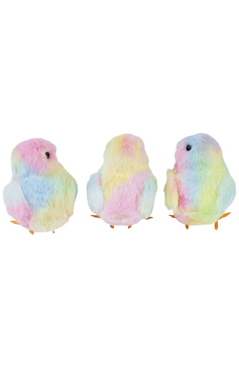 Northlight Plush Tie Dye Easter Chick Figurines - 4.25" - Set of 3, Alternate, color, Multi