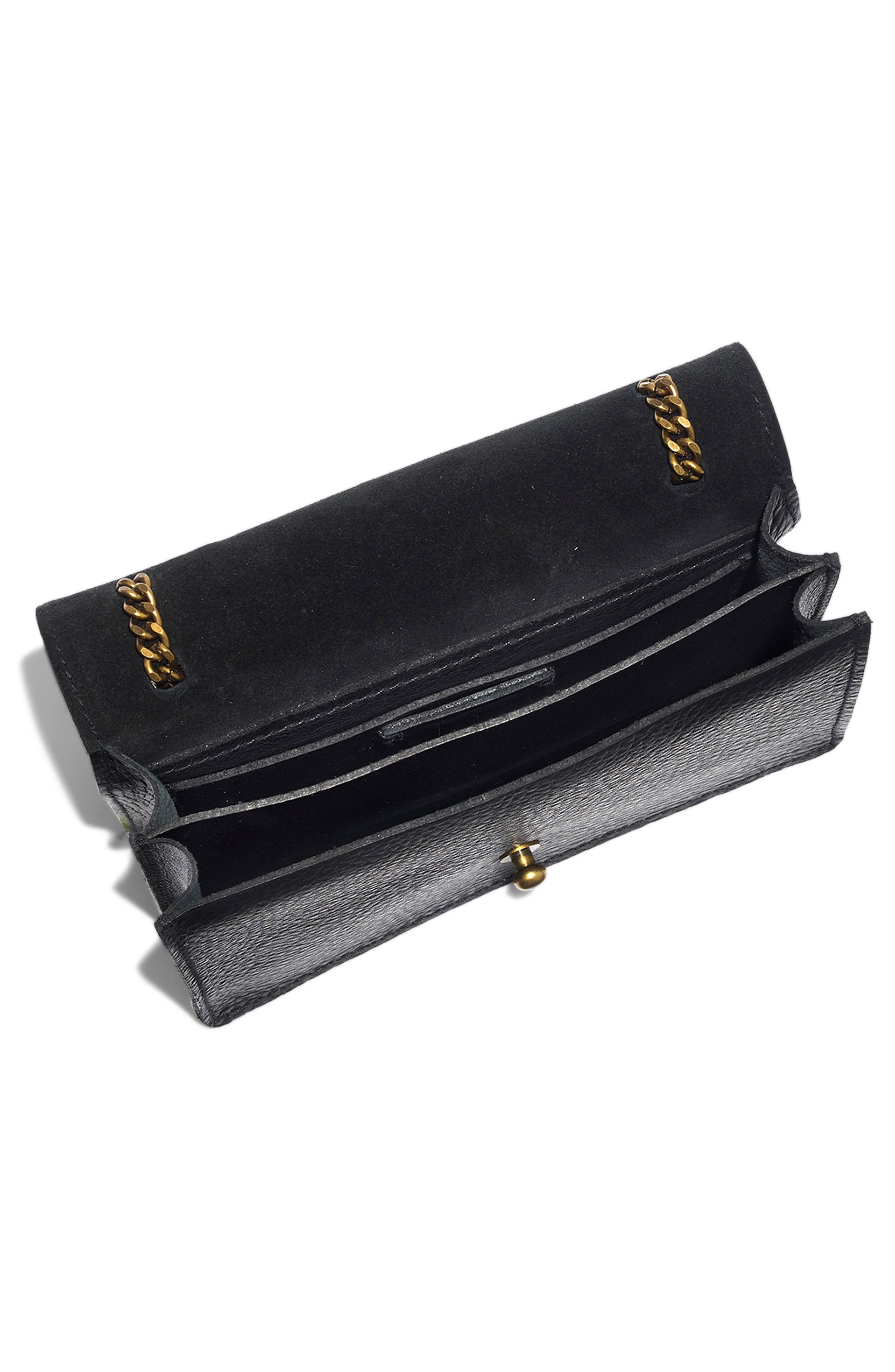 Leather Crossbody Wallet, Alternate, color, TRUE BLACK