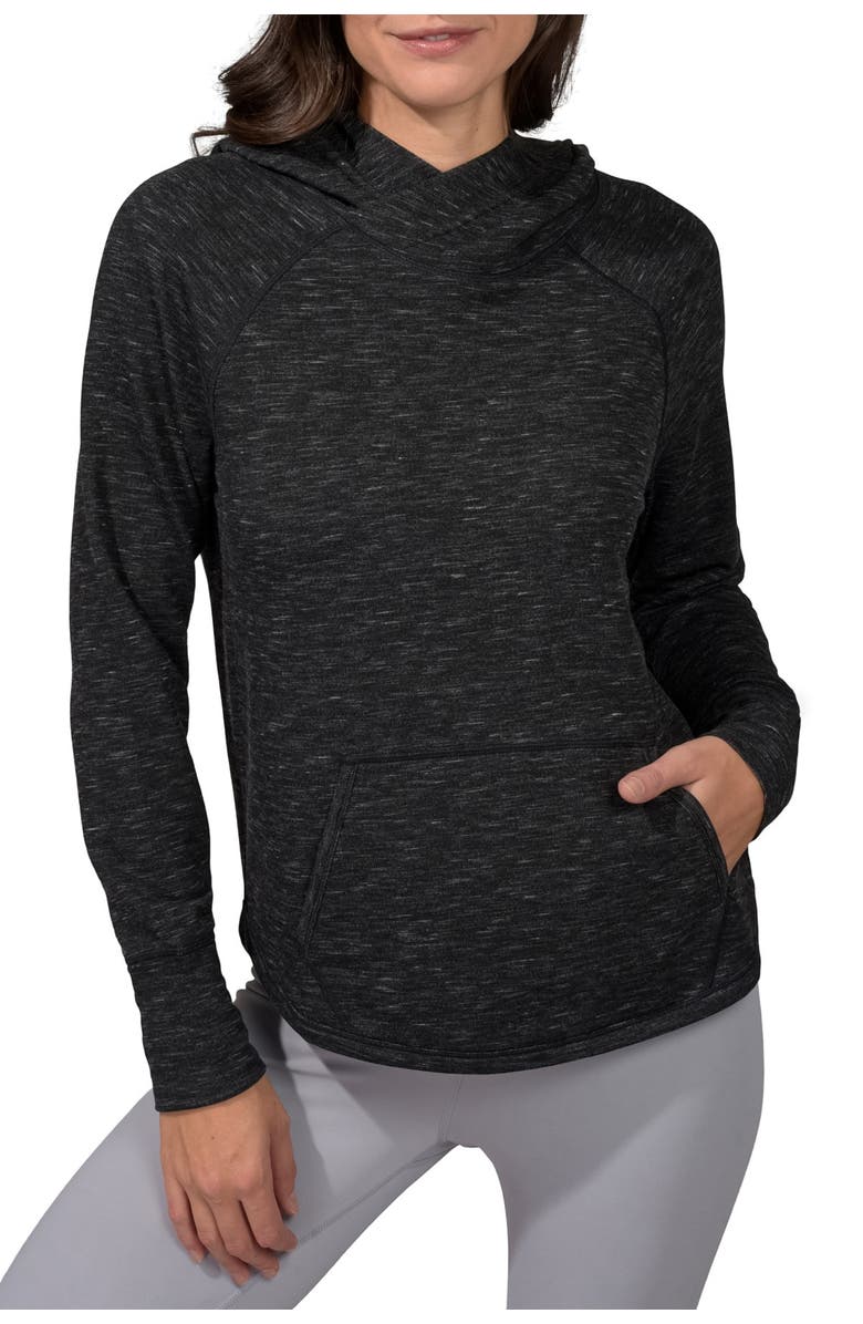 90 DEGREE BY REFLEX Brushed Hoodie with Front Pocket, Main, color, 