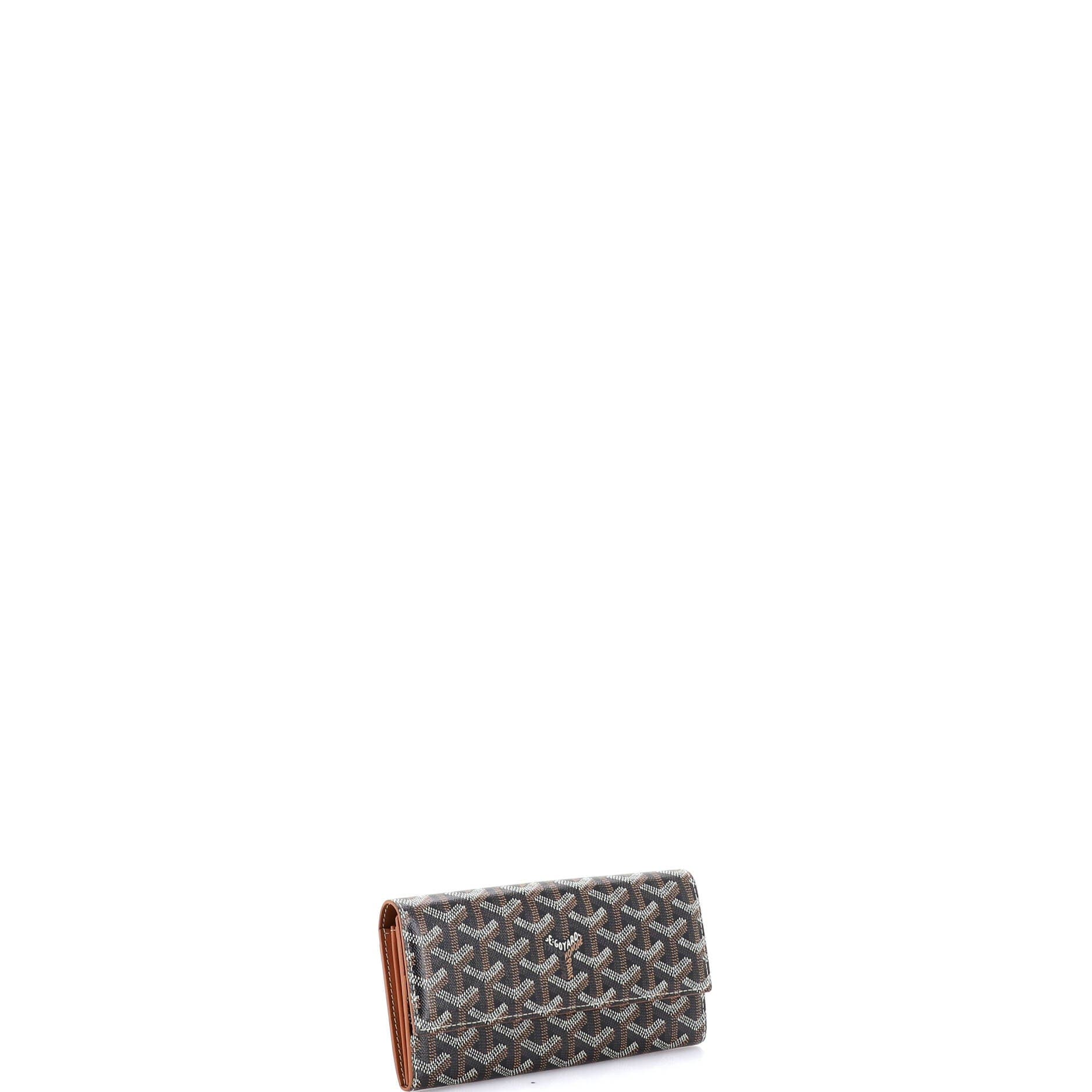 Pre-Owned Goyard Varenne Wallet Coated Canvas Long, Alternate, color, Black