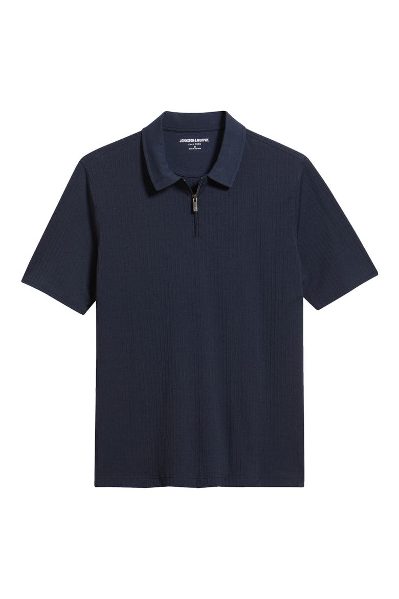 Finn Rib Zip Polo, Alternate, color, NAVY