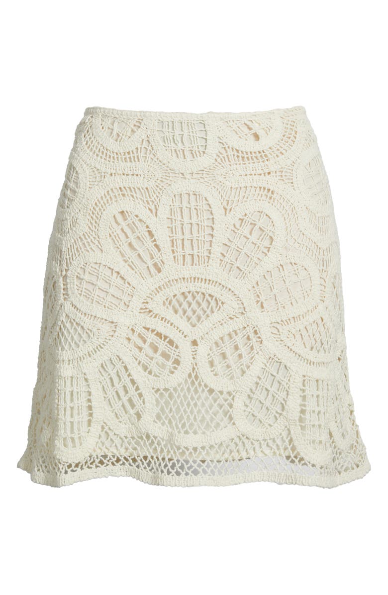 Treasure & Bond Crochet Miniskirt, Alternate, color, Ivory Dove