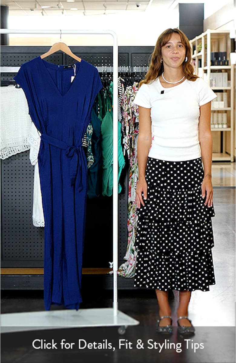 Belted Hammered Satin Jumpsuit, sales video thumbnail