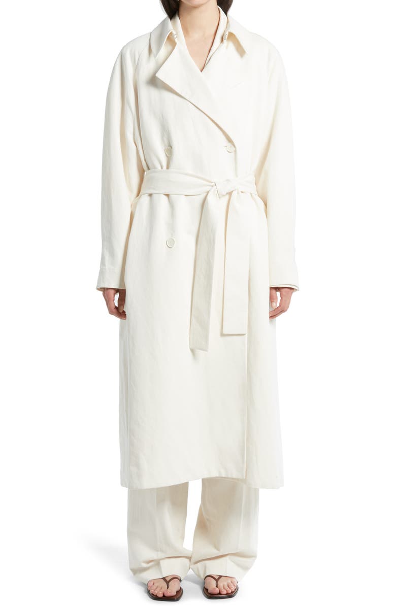 The Row Oswin Belted Cotton Blend Trench Coat, Alternate, color, 