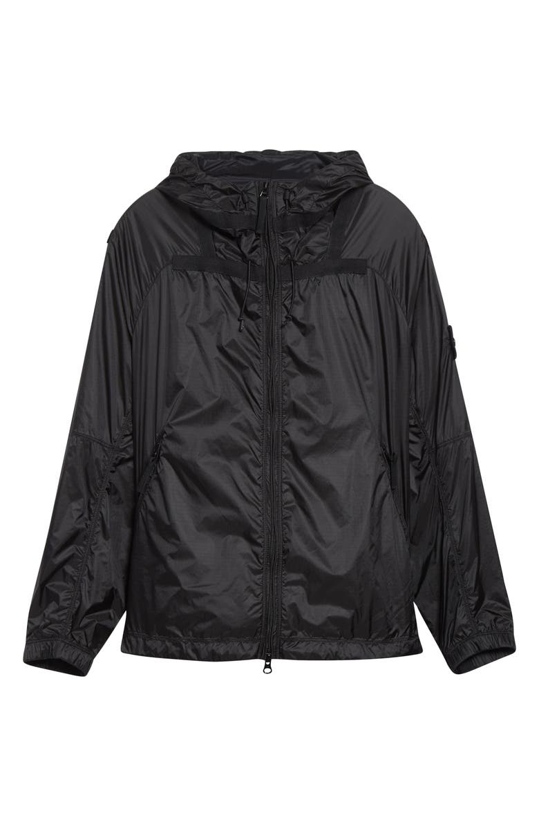 Stone Island Hooded Nylon Windbreaker, Alternate, color, V0062 Lead Grey