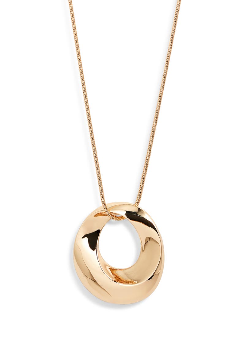 Bold Sculptural Twist Pendant Necklace, Main, color, GOLD