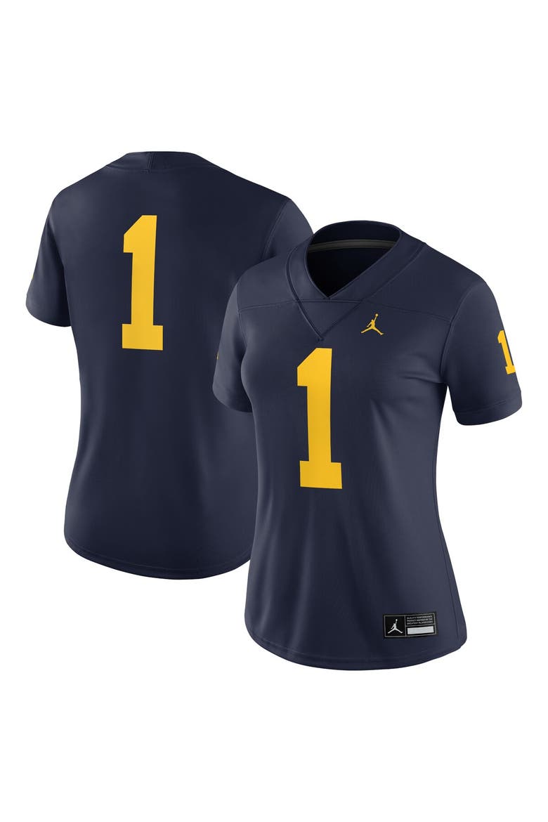 Women's Jordan Brand #1 Navy Michigan Wolverines Game Jersey, Main, color, Navy