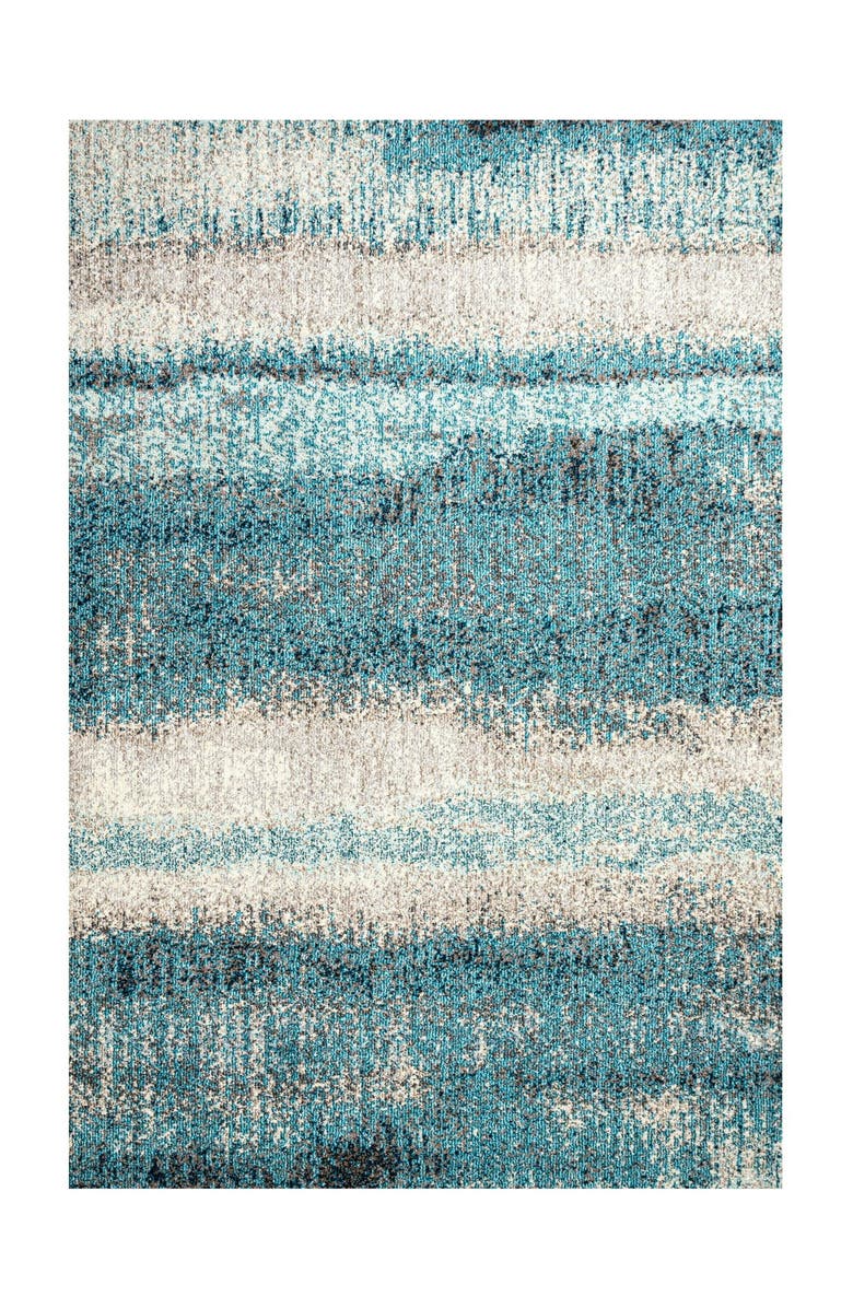 JONATHAN Y Contemporary POP Modern Abstract Vintage Area Rug, Main, color, Cream/Turquoise