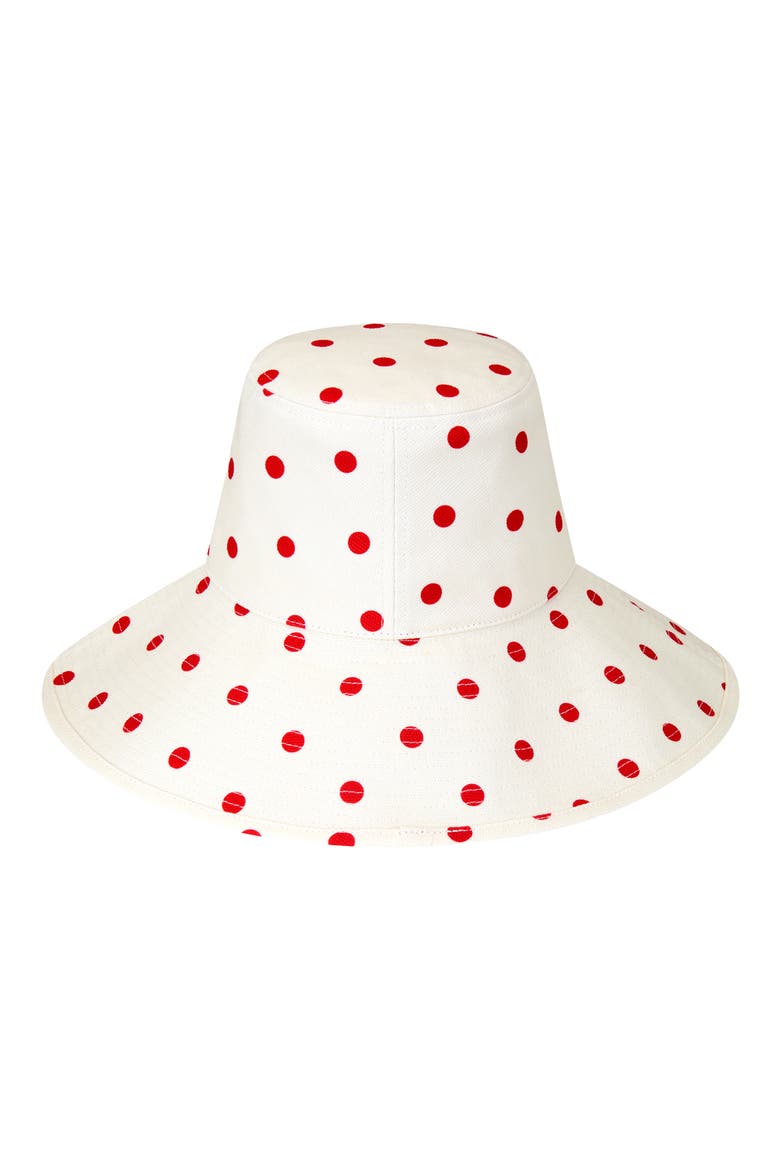 Holiday Polka Dot Bucket Hat, Alternate, color, RED